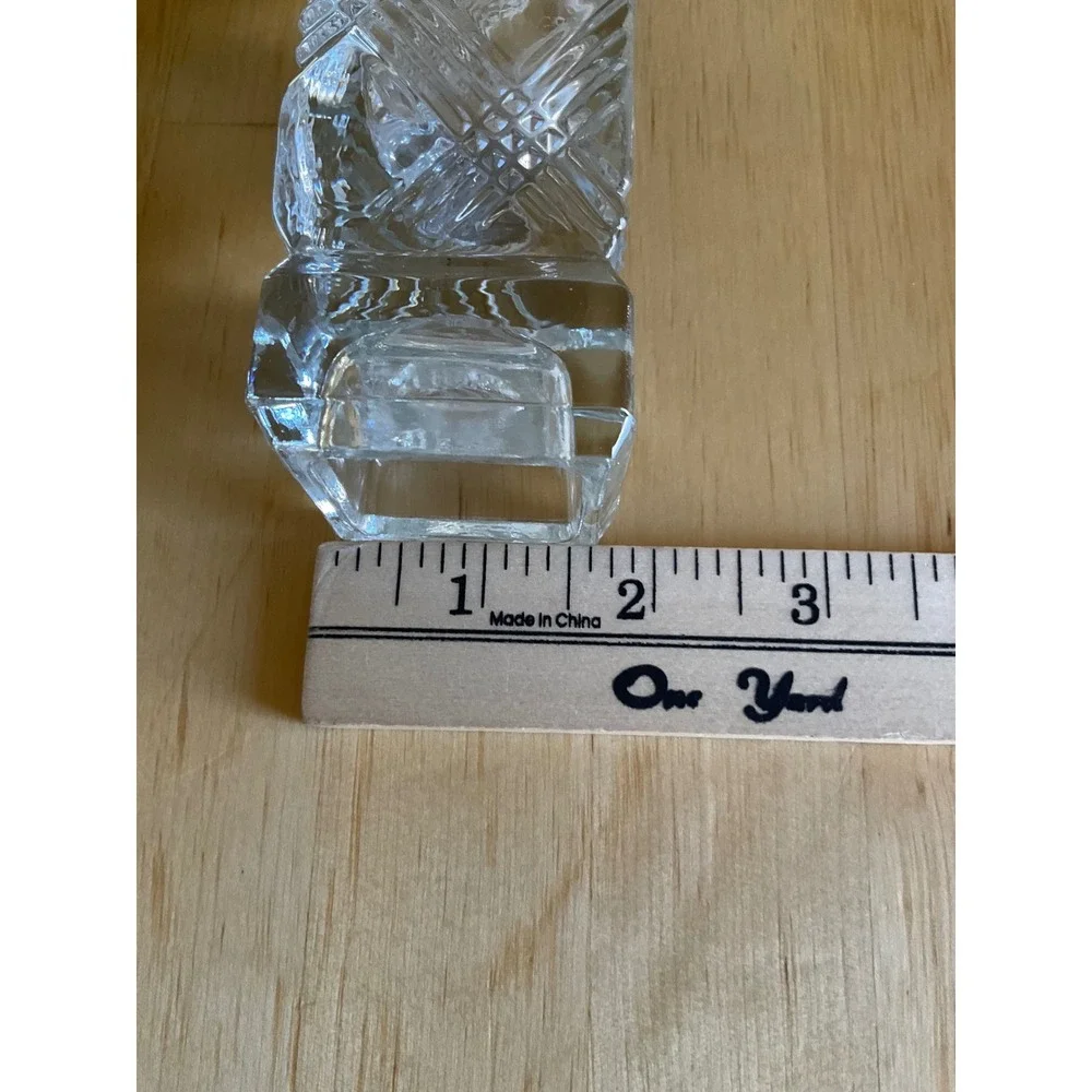 Avon Vintage Crystal Bud Vase Square Column Crisscross Cut Clear Glass 7 Inch